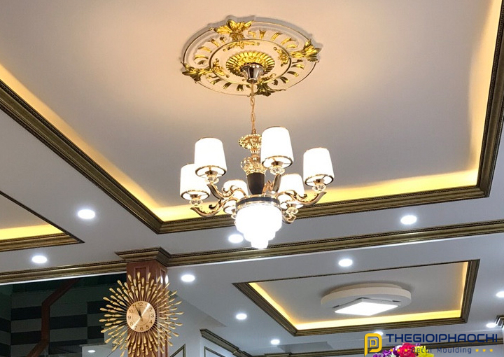 phào chỉ trần nhà màu vàng đồng AG-T110